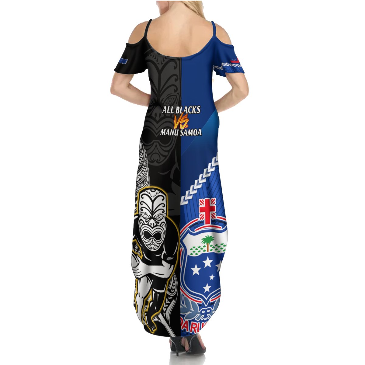 new-zealand-and-samoa-rugby-summer-maxi-dress-all-black-tiki-fern-mix-manu-samoa-2023-world-cup