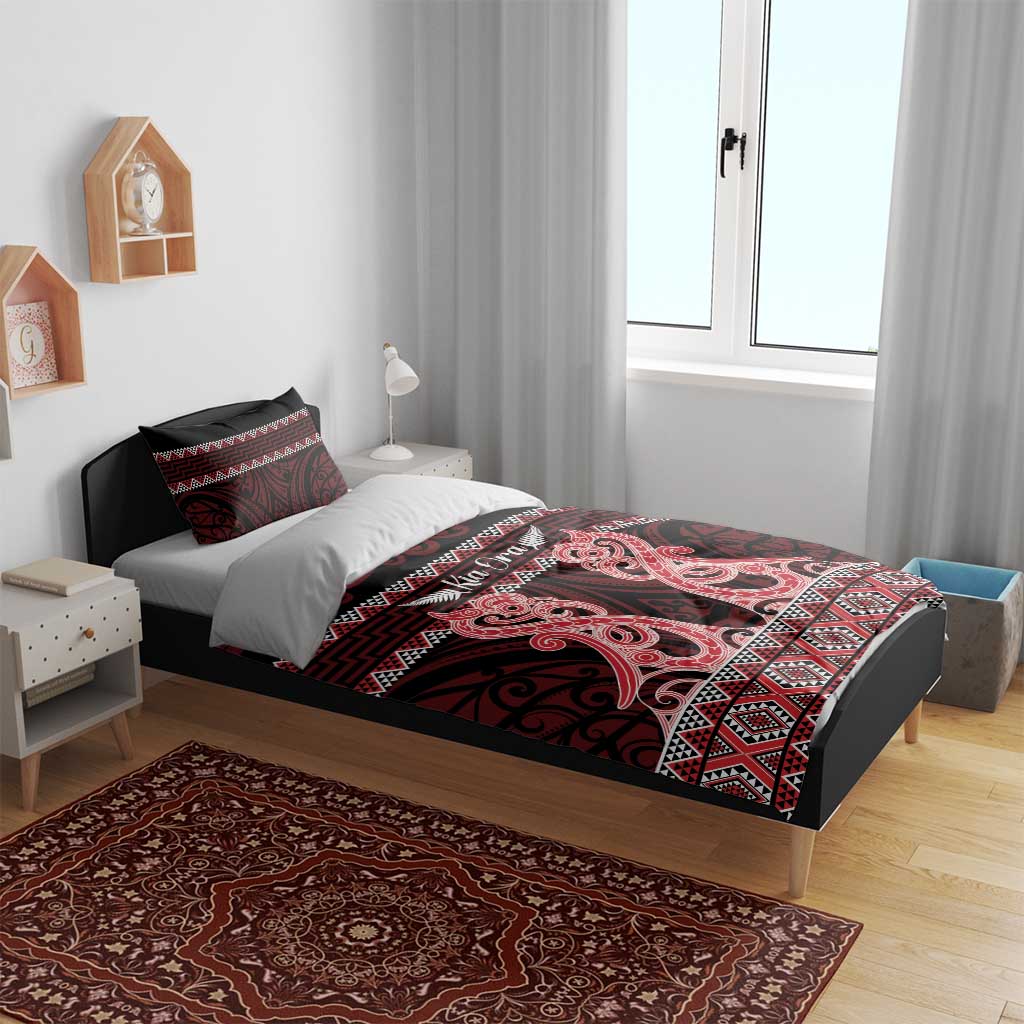 Kia Ora New Zealand Bedding Set Maori Language Week Whero Taniko Motif - Polynesian Pride