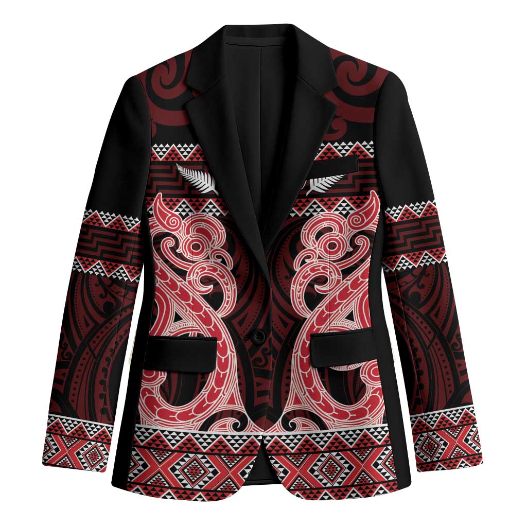 Kia Ora New Zealand Blazer Maori Language Week Whero Taniko Motif - Polynesian Pride