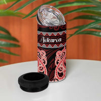 Kia Ora New Zealand 4 in 1 Can Cooler Tumbler Maori Language Week Whero Taniko Motif LT14 - Polynesian Pride