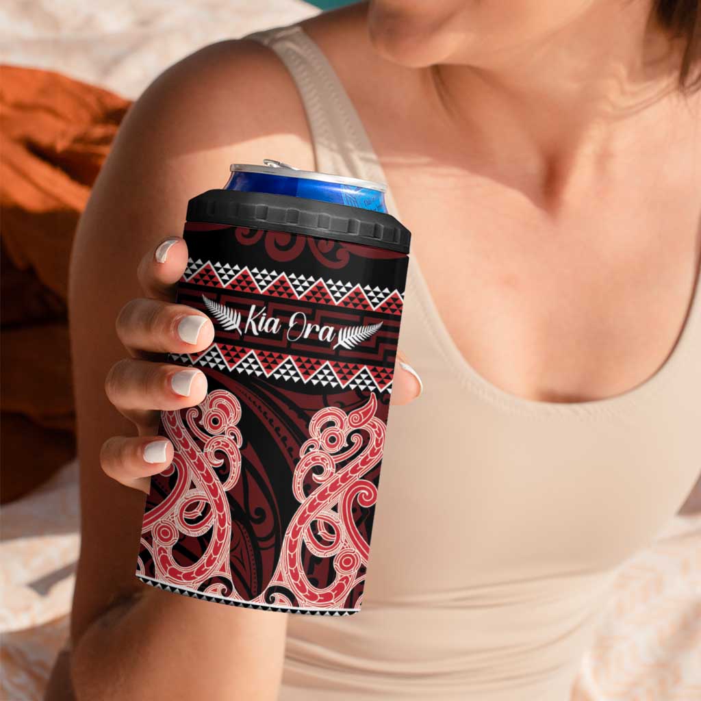 Kia Ora New Zealand 4 in 1 Can Cooler Tumbler Maori Language Week Whero Taniko Motif LT14 - Polynesian Pride