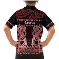 Kia Ora New Zealand Family Matching Mermaid Dress and Hawaiian Shirt Maori Language Week Whero Taniko Motif LT14 - Polynesian Pride
