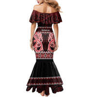 Kia Ora New Zealand Family Matching Mermaid Dress and Hawaiian Shirt Maori Language Week Whero Taniko Motif LT14 - Polynesian Pride