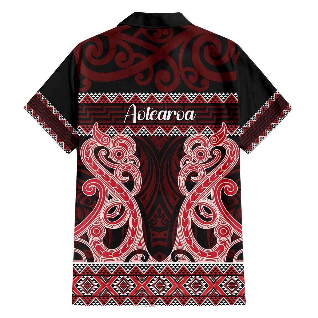 Kia Ora New Zealand Family Matching Puletasi and Hawaiian Shirt Maori Language Week Whero Taniko Motif LT14 - Polynesian Pride