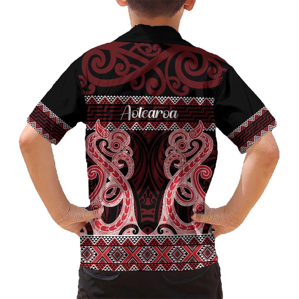 Kia Ora New Zealand Hawaiian Shirt Maori Language Week Whero Taniko Motif - Polynesian Pride