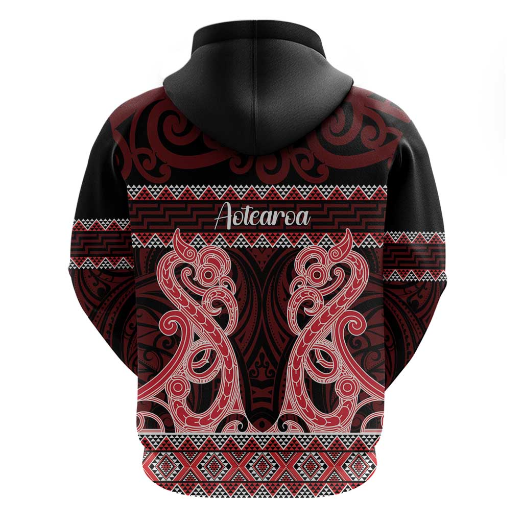 Kia Ora New Zealand Hoodie Maori Language Week Whero Taniko Motif LT14 - Polynesian Pride