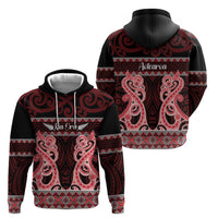 Kia Ora New Zealand Hoodie Maori Language Week Whero Taniko Motif LT14 - Polynesian Pride