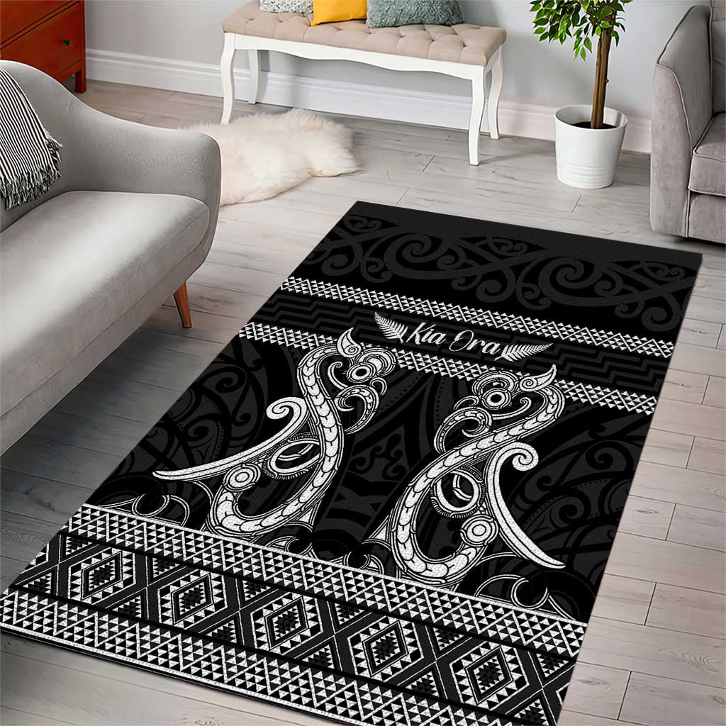 Kia Ora New Zealand Area Rug Maori Language Week Pango Taniko Motif LT14 - Polynesian Pride