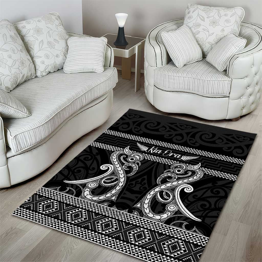 Kia Ora New Zealand Area Rug Maori Language Week Pango Taniko Motif LT14 - Polynesian Pride