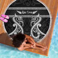 Kia Ora New Zealand Beach Blanket Maori Language Week Pango Taniko Motif - Polynesian Pride
