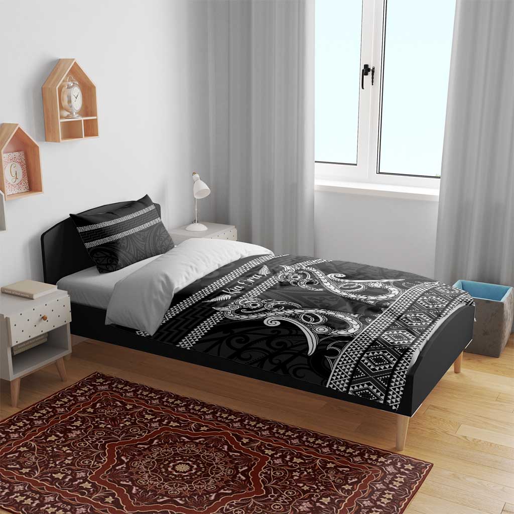 Kia Ora New Zealand Bedding Set Maori Language Week Pango Taniko Motif - Polynesian Pride