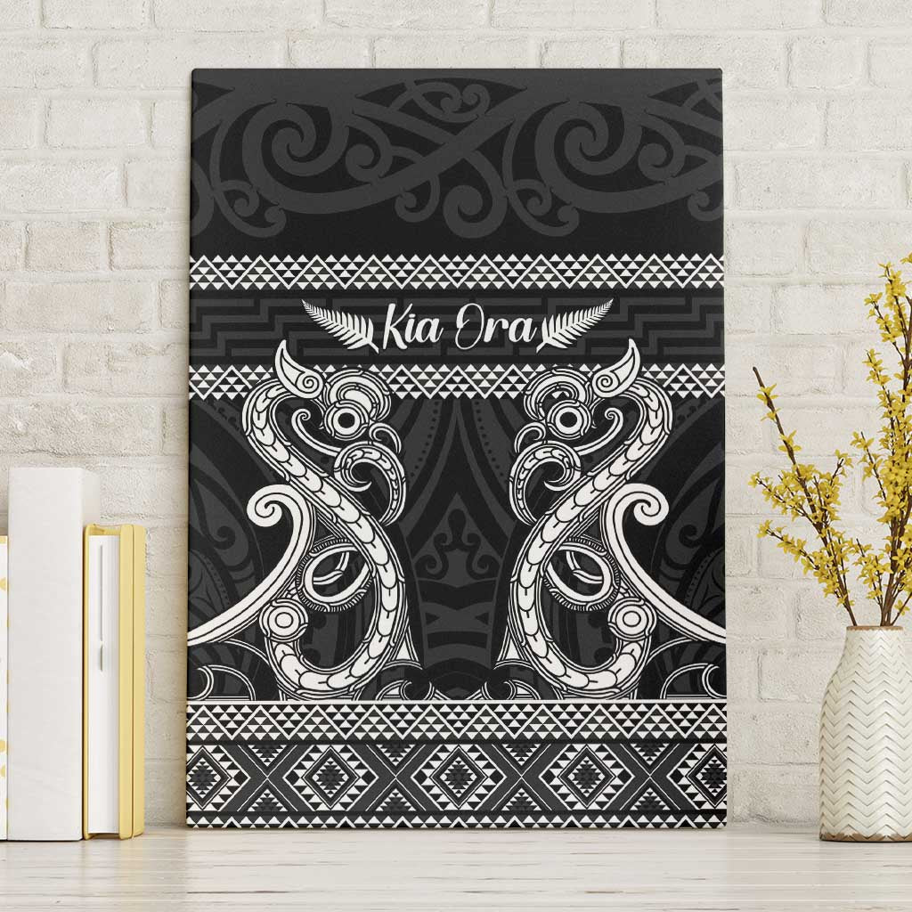Kia Ora New Zealand Canvas Wall Art Maori Language Week Pango Taniko Motif - Polynesian Pride