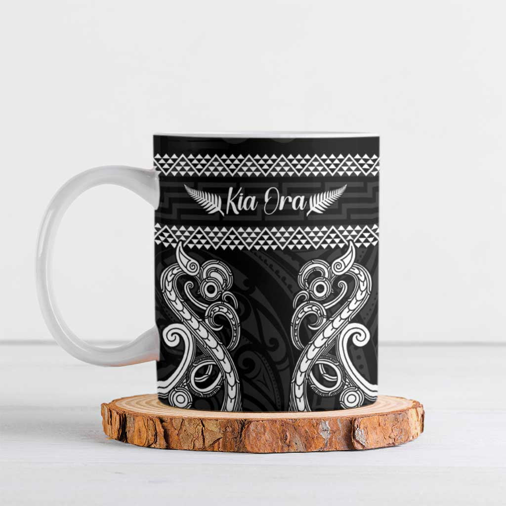 Kia Ora New Zealand Ceramic Mug Maori Language Week Pango Taniko Motif - Polynesian Pride