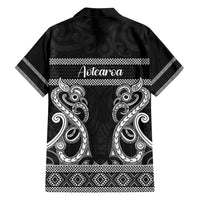 Kia Ora New Zealand Family Matching Off Shoulder Short Dress and Hawaiian Shirt Maori Language Week Pango Taniko Motif LT14 - Polynesian Pride