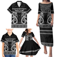 Kia Ora New Zealand Family Matching Puletasi and Hawaiian Shirt Maori Language Week Pango Taniko Motif LT14 - Polynesian Pride