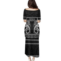 Kia Ora New Zealand Family Matching Puletasi and Hawaiian Shirt Maori Language Week Pango Taniko Motif LT14 - Polynesian Pride