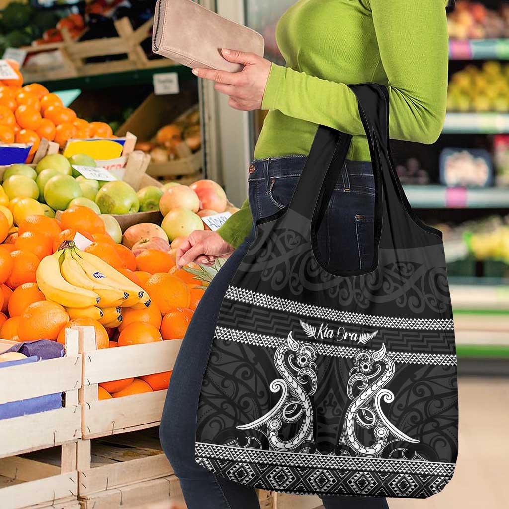 Kia Ora New Zealand Grocery Bag Maori Language Week Pango Taniko Motif - Polynesian Pride