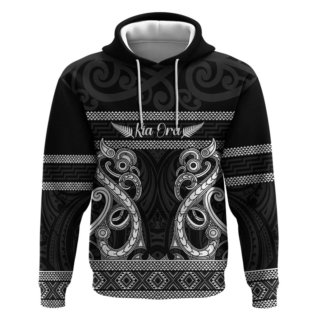 Kia Ora New Zealand Hoodie Maori Language Week Pango Taniko Motif - Polynesian Pride