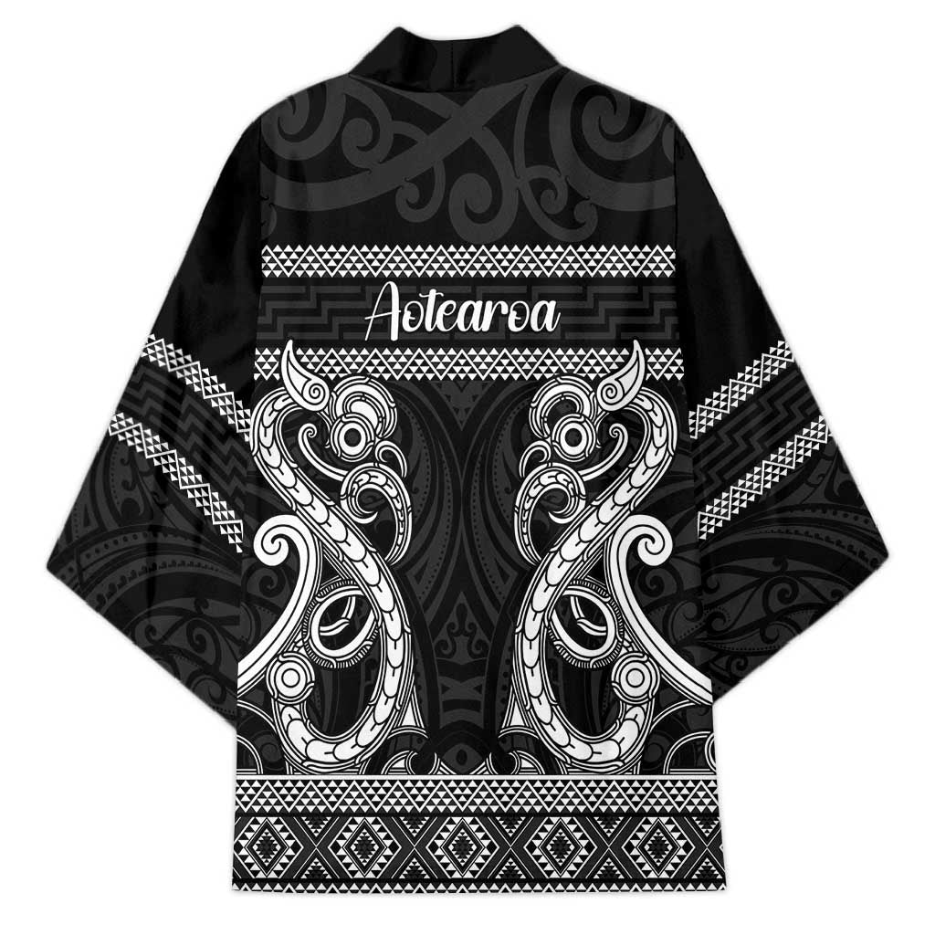 Kia Ora New Zealand Kimono Maori Language Week Pango Taniko Motif LT14 - Polynesian Pride