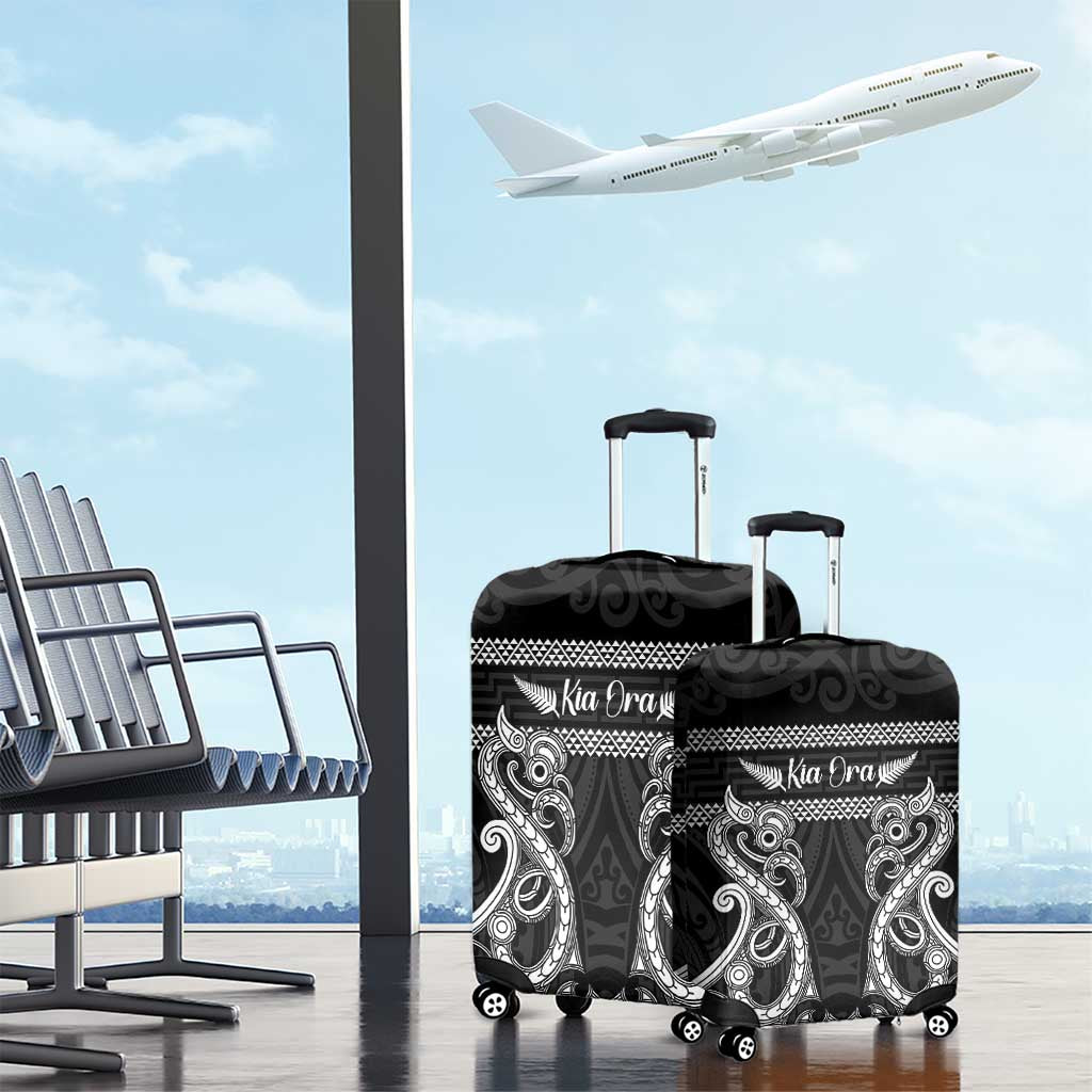 Kia Ora New Zealand Luggage Cover Maori Language Week Pango Taniko Motif - Polynesian Pride