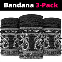 Kia Ora New Zealand Neck Gaiter Maori Language Week Pango Taniko Motif LT14 package One Size: 25*50cm Black - Polynesian Pride