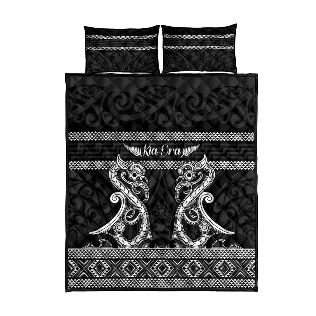 Kia Ora New Zealand Quilt Bed Set Maori Language Week Pango Taniko Motif LT14 - Polynesian Pride