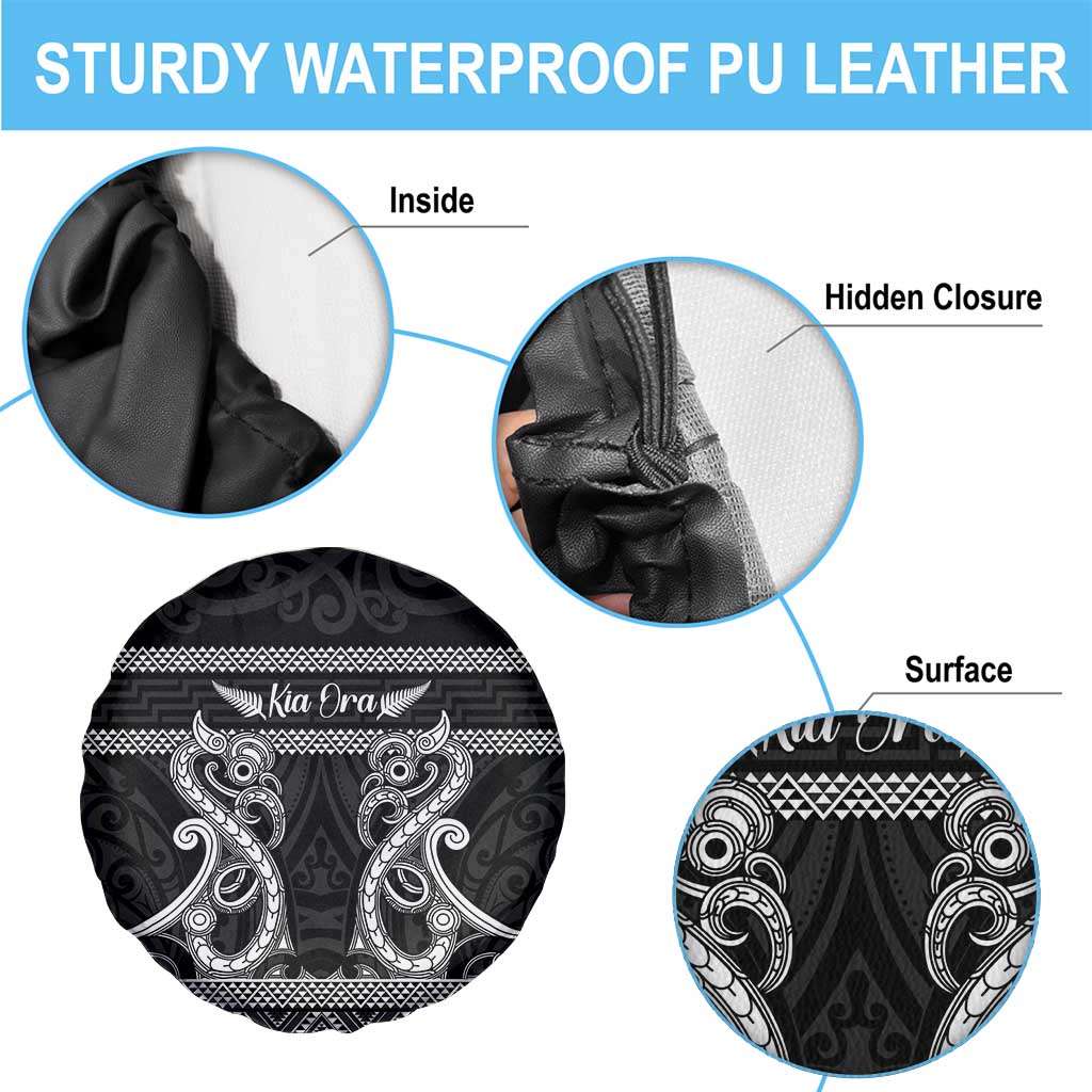 Kia Ora New Zealand Spare Tire Cover Maori Language Week Pango Taniko Motif - Polynesian Pride