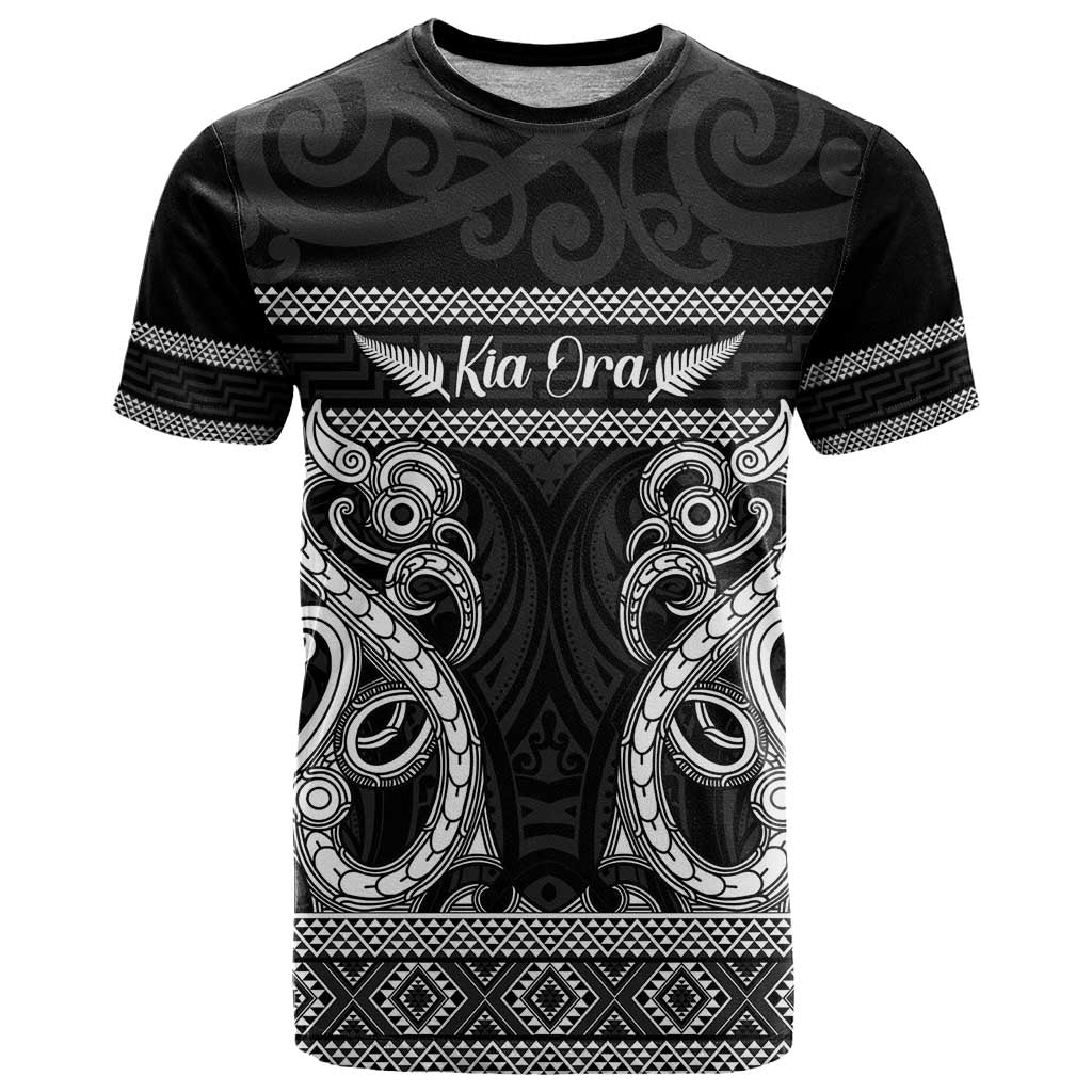Kia Ora New Zealand T Shirt Maori Language Week Pango Taniko Motif - Polynesian Pride