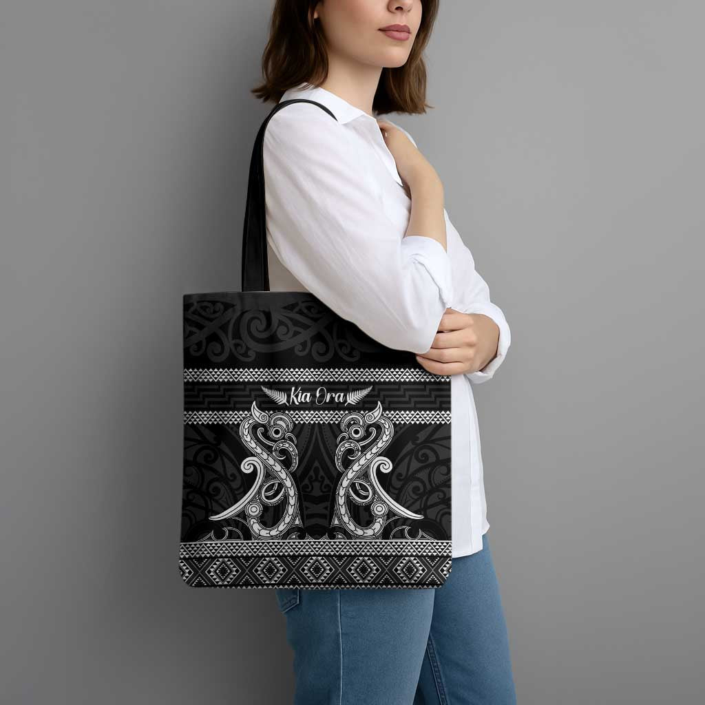 Kia Ora New Zealand Tote Bag Maori Language Week Pango Taniko Motif - Polynesian Pride