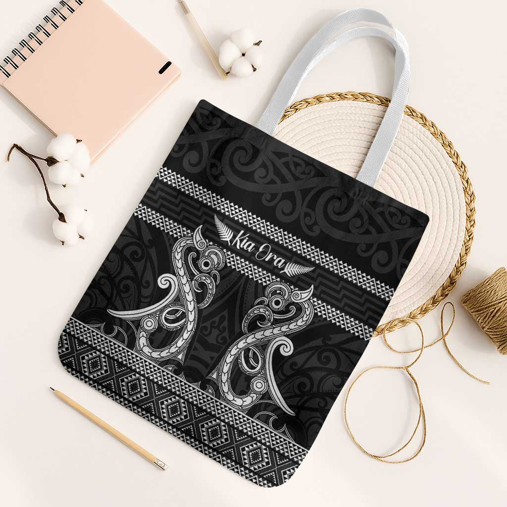 Kia Ora New Zealand Tote Bag Maori Language Week Pango Taniko Motif - Polynesian Pride