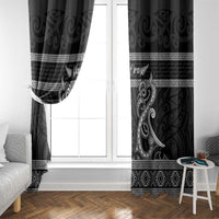 Kia Ora New Zealand Window Curtain Maori Language Week Pango Taniko Motif - Polynesian Pride