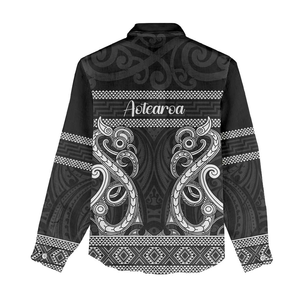Kia Ora New Zealand Women Casual Shirt Maori Language Week Pango Taniko Motif - Polynesian Pride