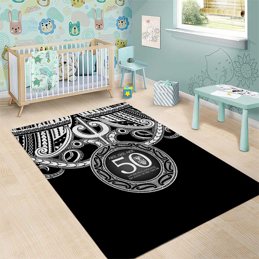 Kia Kaha Te Reo Maori New Zealand Area Rug 50th Anniversary Ake Ake Ake - Polynesian Pride