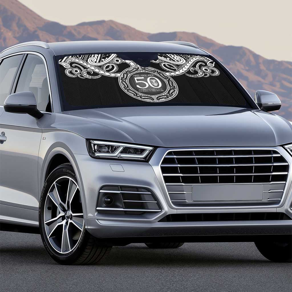 Kia Kaha Te Reo Maori New Zealand Auto Sun Shade 50th Anniversary Ake Ake Ake - Polynesian Pride