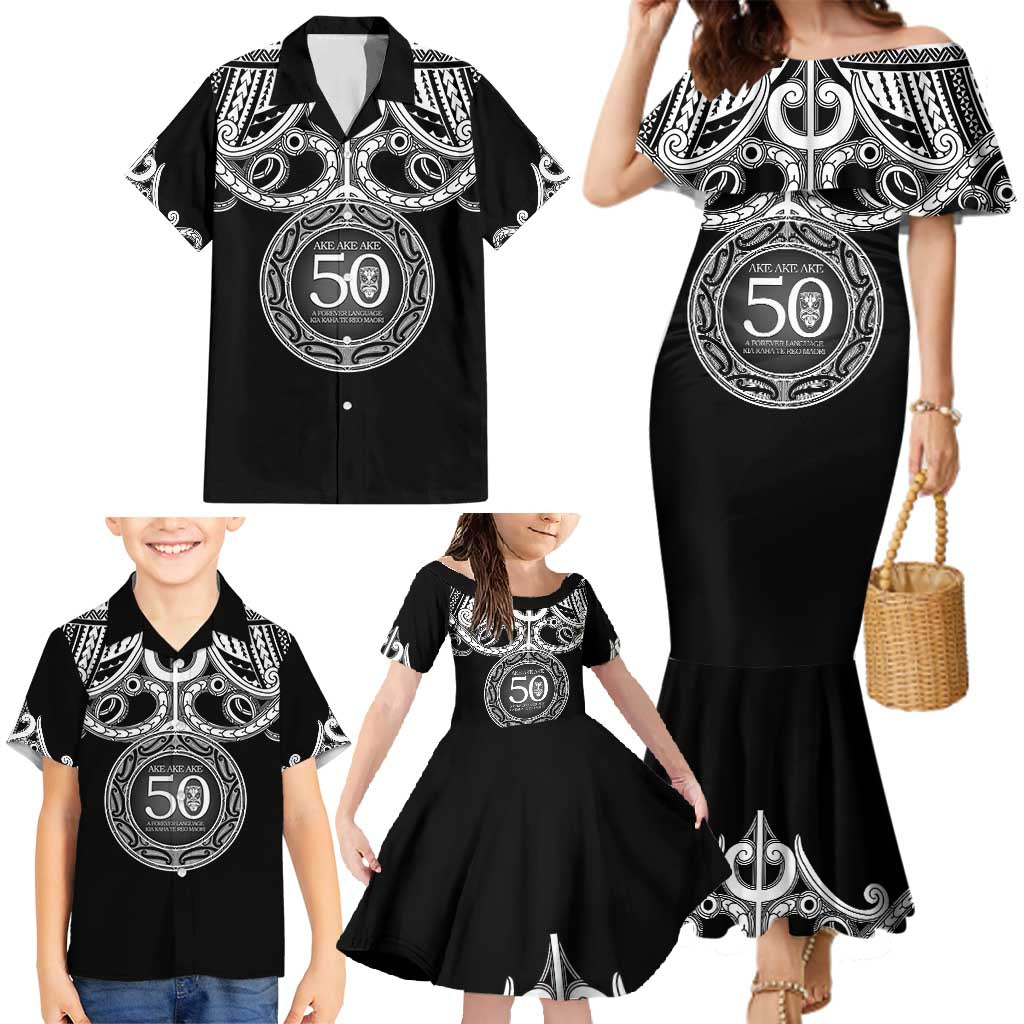 Kia Kaha Te Reo Maori New Zealand Family Matching Mermaid Dress and Hawaiian Shirt 50th Anniversary Ake Ake Ake LT14 - Polynesian Pride
