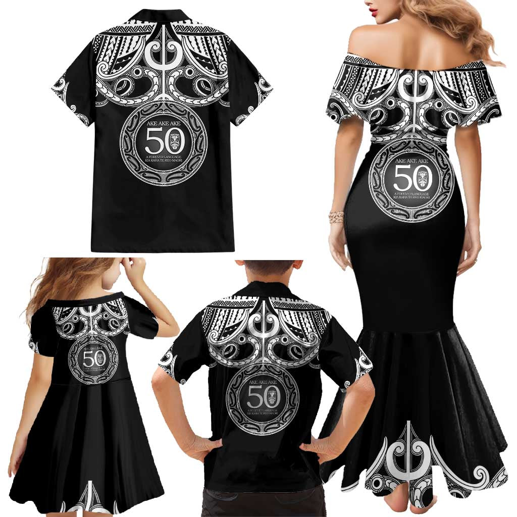Kia Kaha Te Reo Maori New Zealand Family Matching Mermaid Dress and Hawaiian Shirt 50th Anniversary Ake Ake Ake LT14 - Polynesian Pride