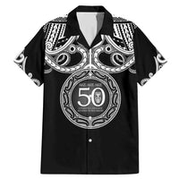 Kia Kaha Te Reo Maori New Zealand Family Matching Mermaid Dress and Hawaiian Shirt 50th Anniversary Ake Ake Ake LT14 Dad's Shirt - Short Sleeve Black - Polynesian Pride