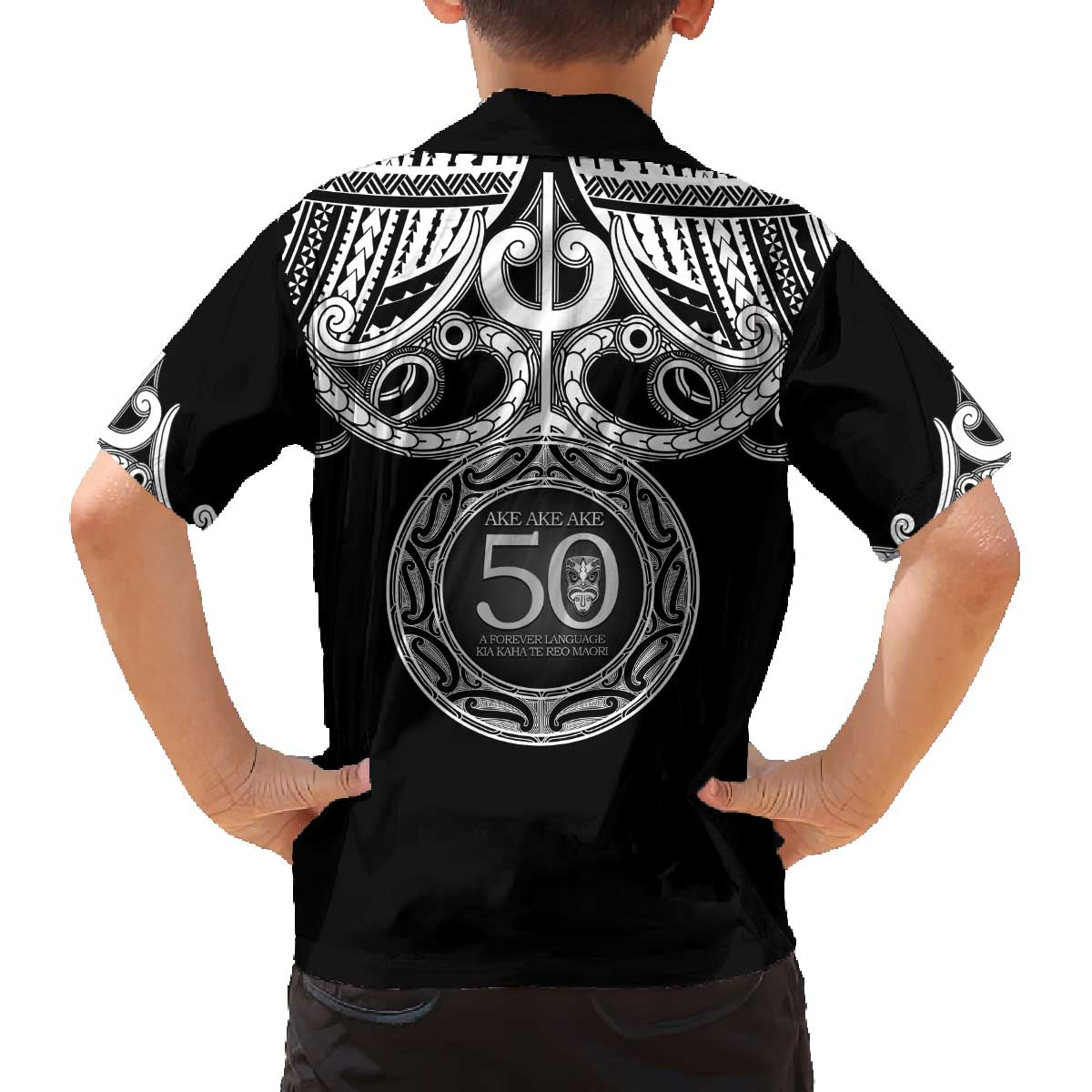 Kia Kaha Te Reo Maori New Zealand Family Matching Off The Shoulder Long Sleeve Dress and Hawaiian Shirt 50th Anniversary Ake Ake Ake LT14 - Polynesian Pride