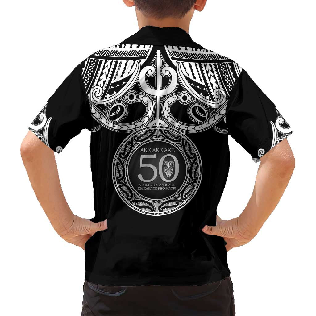 Kia Kaha Te Reo Maori New Zealand Family Matching Off Shoulder Short Dress and Hawaiian Shirt 50th Anniversary Ake Ake Ake LT14 - Polynesian Pride