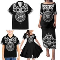Kia Kaha Te Reo Maori New Zealand Family Matching Puletasi and Hawaiian Shirt 50th Anniversary Ake Ake Ake LT14 - Polynesian Pride