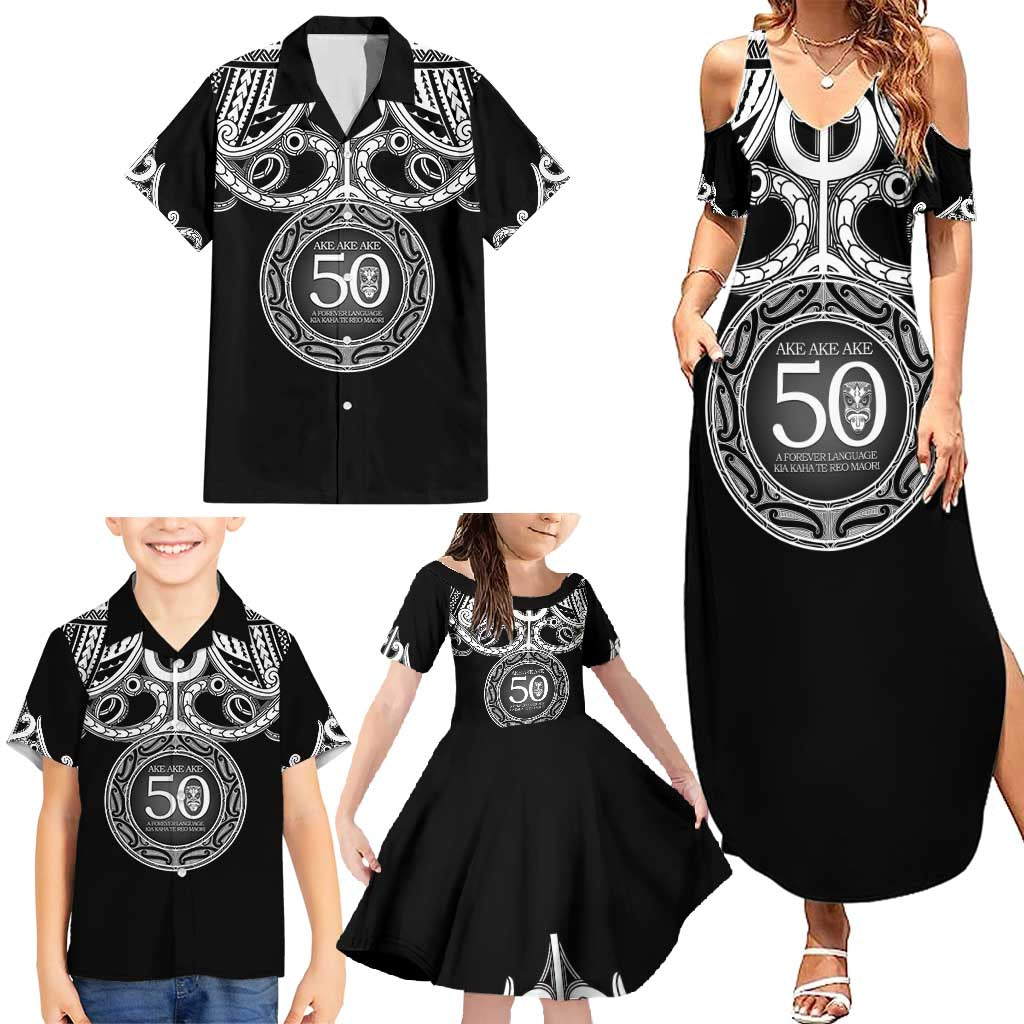 Kia Kaha Te Reo Maori New Zealand Family Matching Summer Maxi Dress and Hawaiian Shirt 50th Anniversary Ake Ake Ake LT14 - Polynesian Pride
