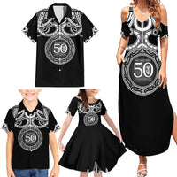Kia Kaha Te Reo Maori New Zealand Family Matching Summer Maxi Dress and Hawaiian Shirt 50th Anniversary Ake Ake Ake LT14 - Polynesian Pride