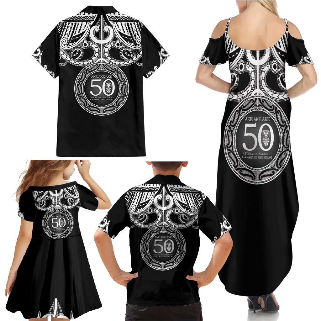 Kia Kaha Te Reo Maori New Zealand Family Matching Summer Maxi Dress and Hawaiian Shirt 50th Anniversary Ake Ake Ake LT14 - Polynesian Pride
