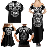 Kia Kaha Te Reo Maori New Zealand Family Matching Summer Maxi Dress and Hawaiian Shirt 50th Anniversary Ake Ake Ake LT14 - Polynesian Pride