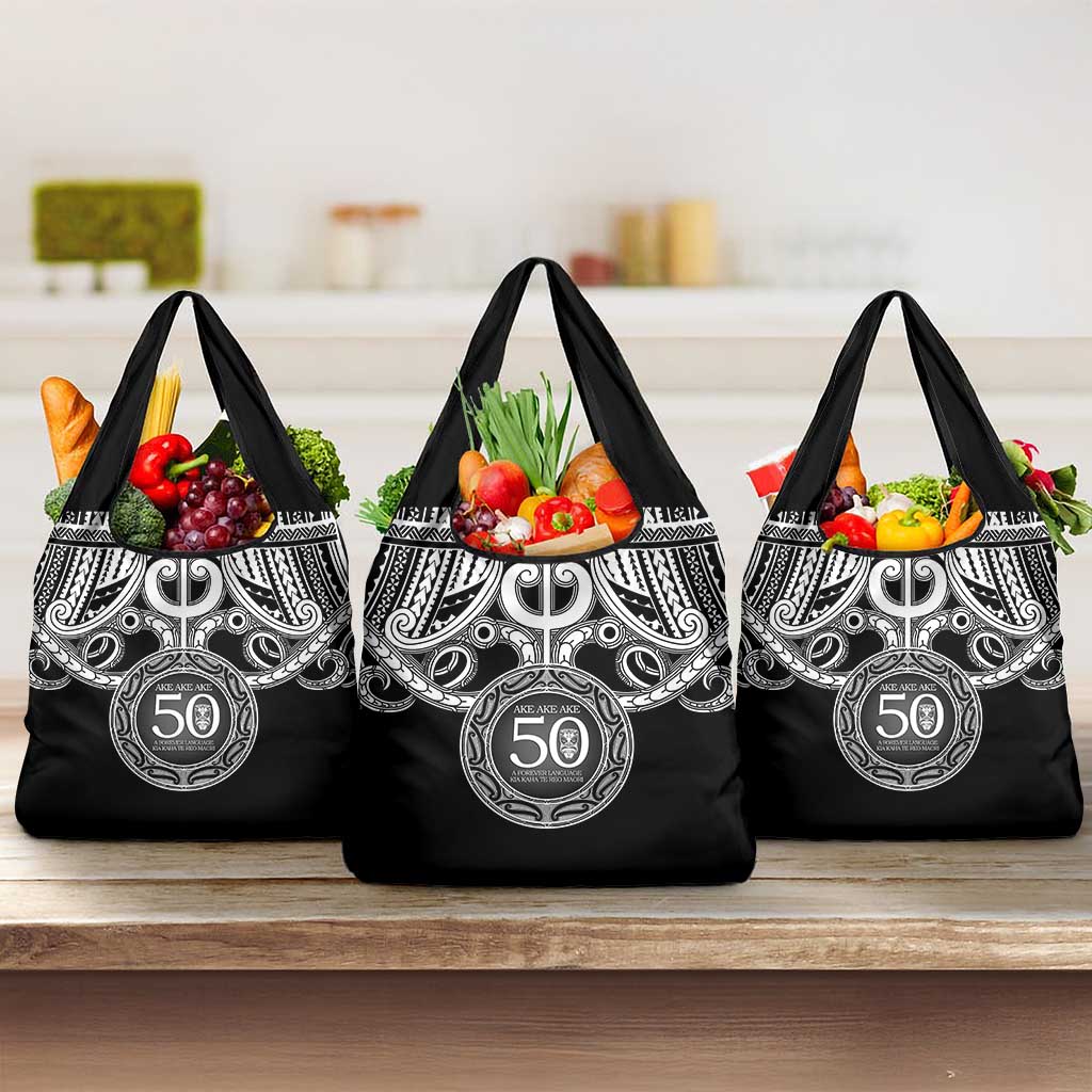 Kia Kaha Te Reo Maori New Zealand Grocery Bag 50th Anniversary Ake Ake Ake - Polynesian Pride