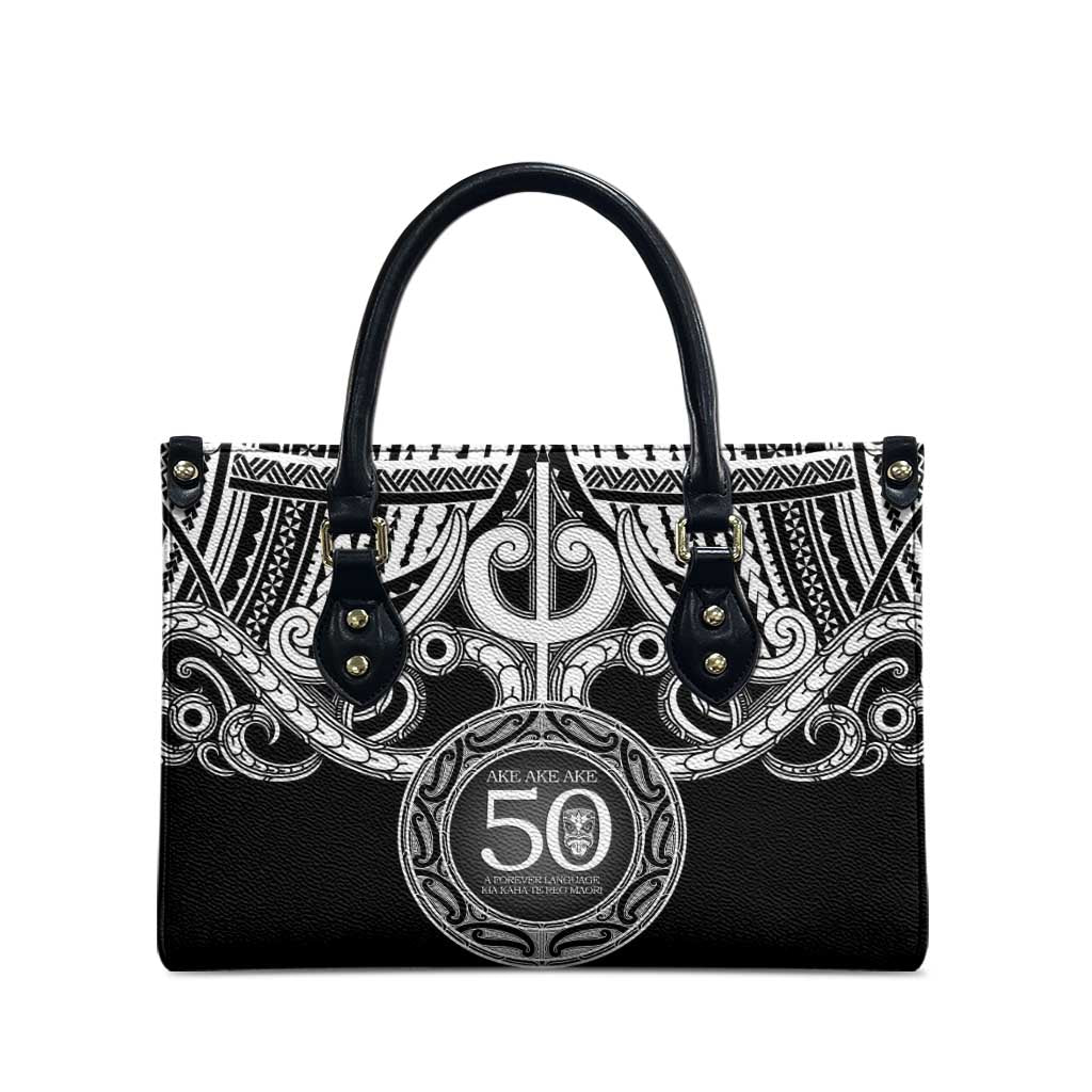 Kia Kaha Te Reo Maori New Zealand Leather Bag 50th Anniversary Ake Ake Ake - Polynesian Pride