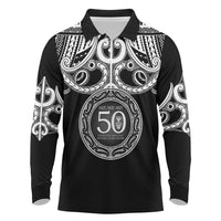 Kia Kaha Te Reo Maori New Zealand Long Sleeve Polo Shirt 50th Anniversary Ake Ake Ake - Polynesian Pride