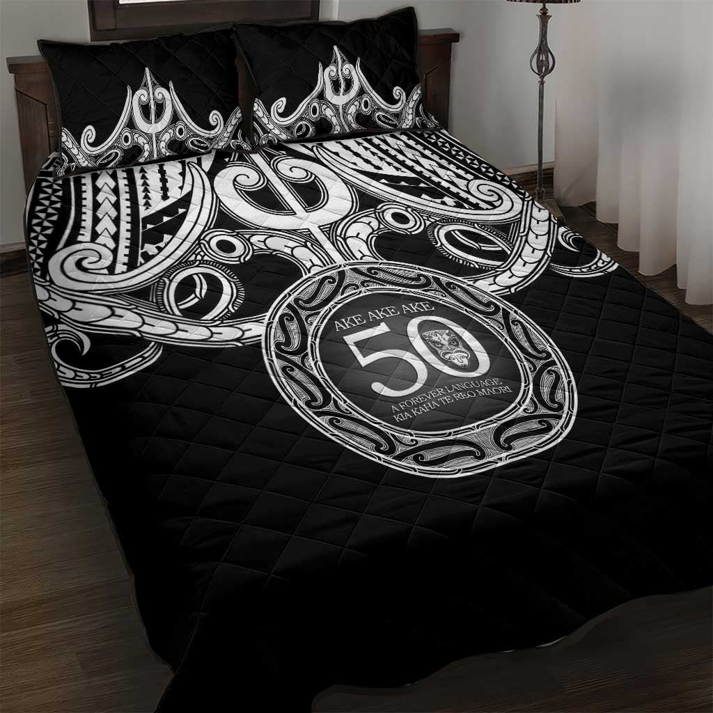 Kia Kaha Te Reo Maori New Zealand Quilt Bed Set 50th Anniversary Ake Ake Ake - Polynesian Pride