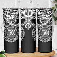 Kia Kaha Te Reo Maori New Zealand Skinny Tumbler 50th Anniversary Ake Ake Ake LT14 - Polynesian Pride