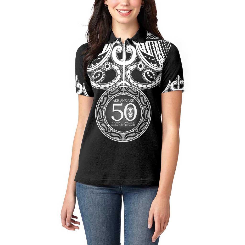 Kia Kaha Te Reo Maori New Zealand Women Polo Shirt 50th Anniversary Ake Ake Ake LT14 - Polynesian Pride